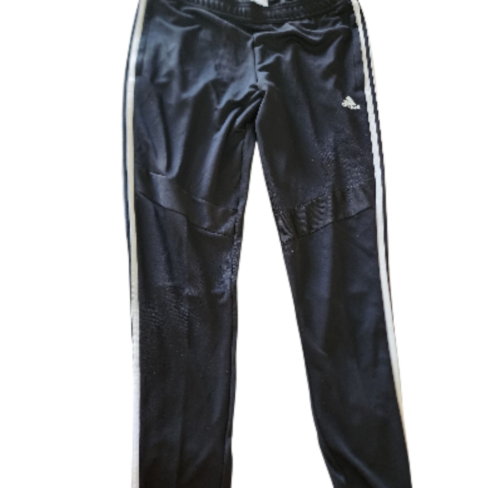 adidas Black Track Pants with White Stripes